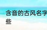 含音的古风名字 含音的古风名字有哪些