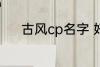 古风cp名字 好听的古风cp名字